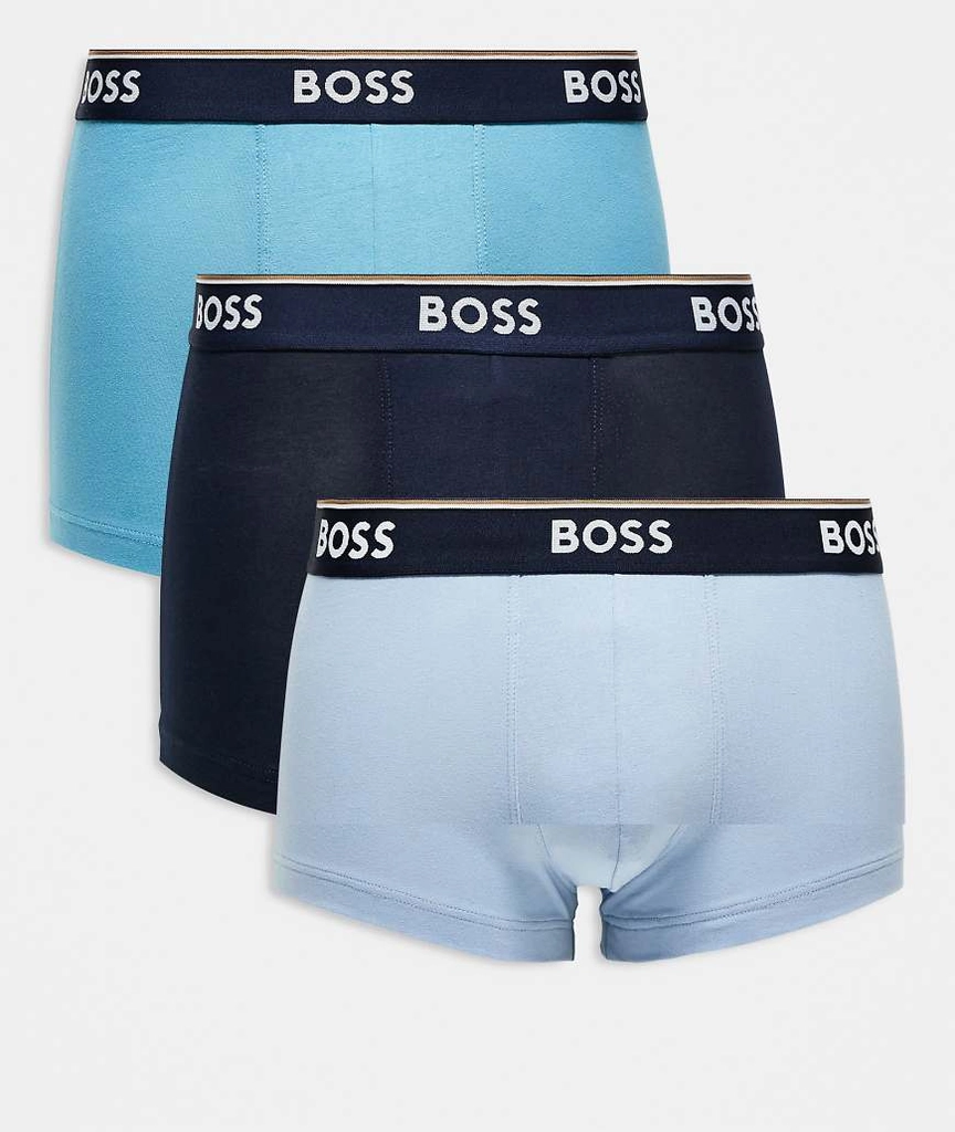 Boss Bodywear 3-pack power trunks in blue